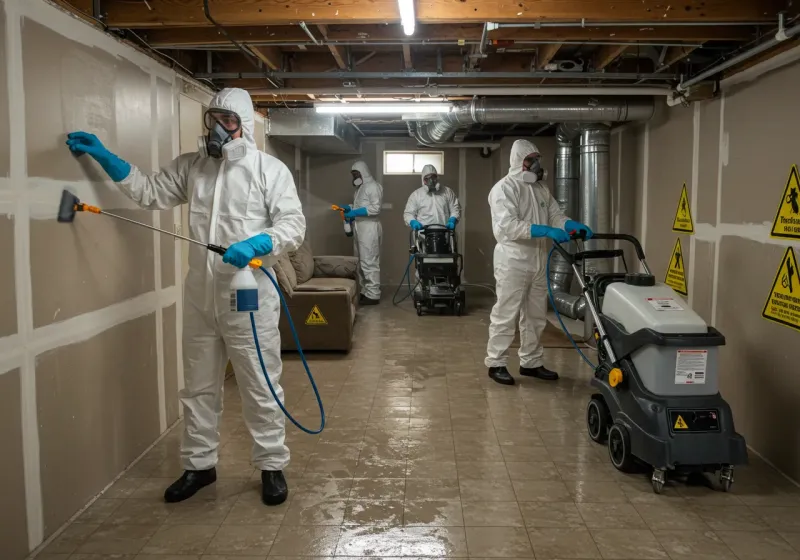 Basement Moisture Removal and Structural Drying process in Steele, MO
